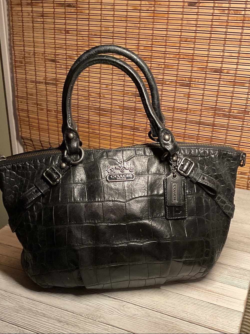 Coach Madison Sophia bag Embossed leather satchel top handles